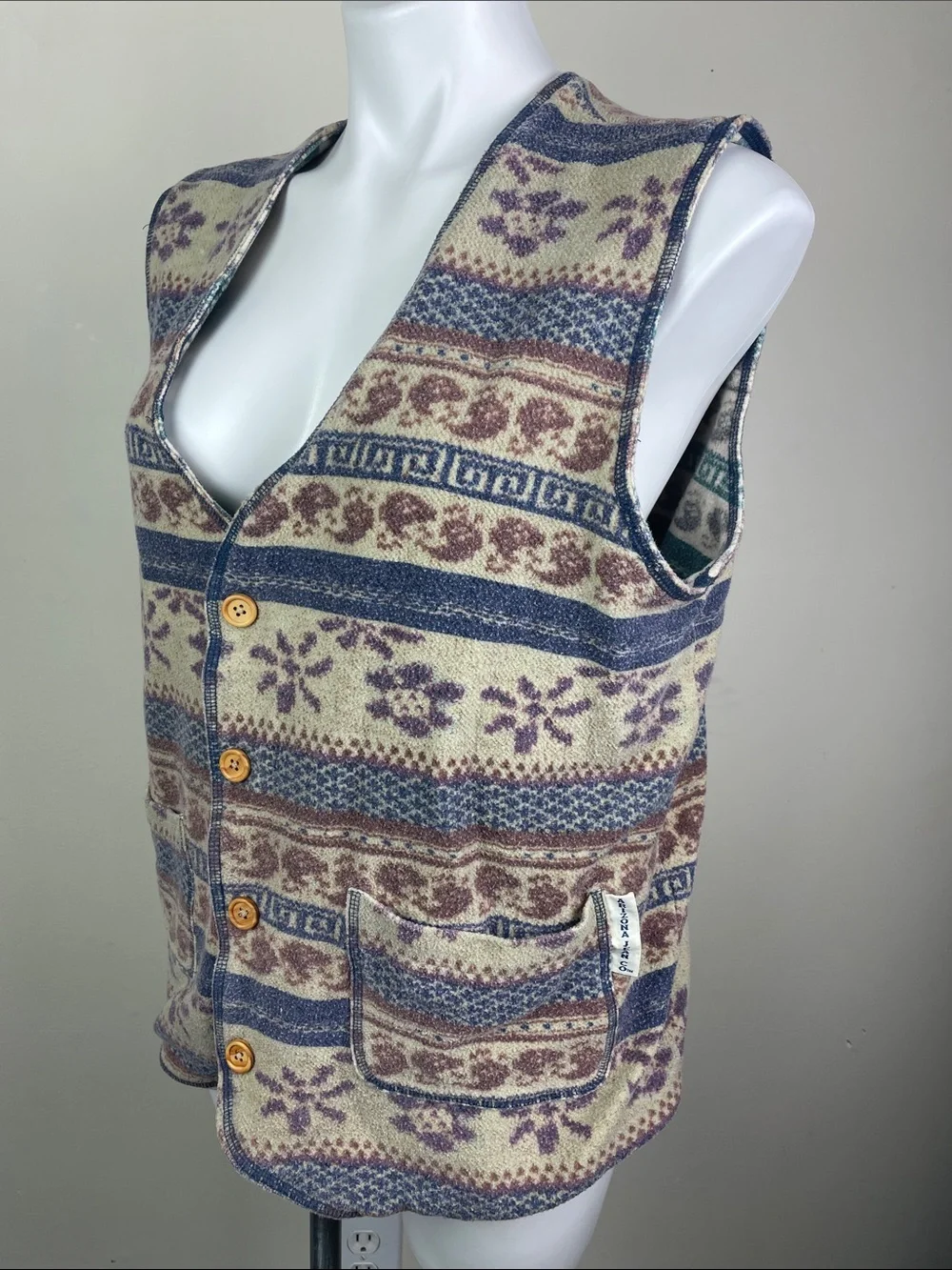 Vintage Arizona Jean Co Reversible Vest Button Front - Picture 2 of 16
